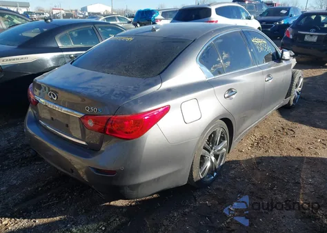 2014 Infiniti Q50 Hybrid Sport из США, поврежденный, VIN JN1AV7AR8EM702047